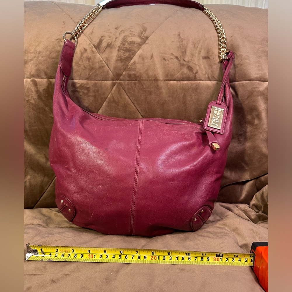 Badgley Mischka maroon hobo bag